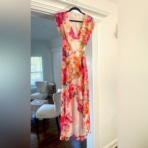 Eliza J floral high low dress. Perfect condition. Wore once for rehearsal dinner